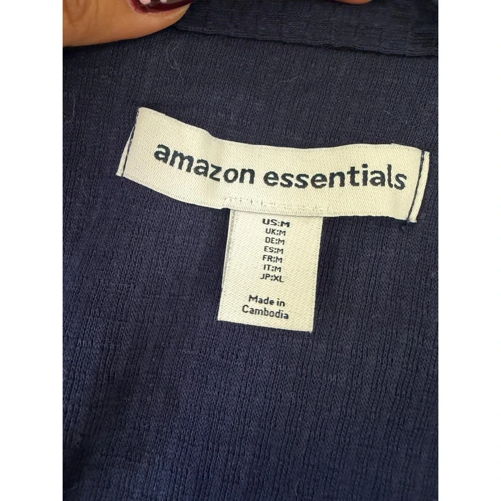 Amazon Essentials Navy Waffle Knit Robe | Soft Lightweight‎ Spa Bathrobe